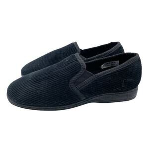 Spring Step Men's Adam Black Slip-On Corduroy Slipper EU 39 US 6-6.5